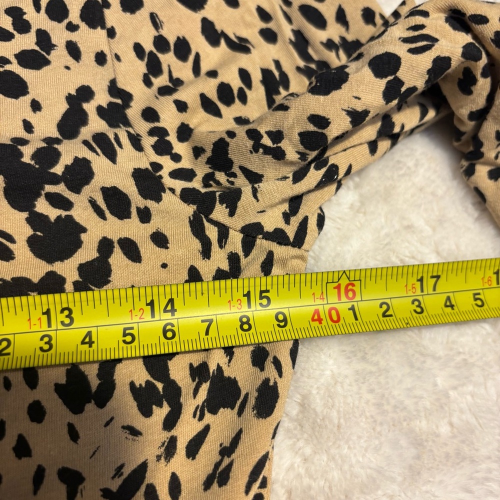 Daily Ritual Bodysuit Small Tan Black Animal Print Cotton Modal Elastane Stretch - Picture 10 of 12